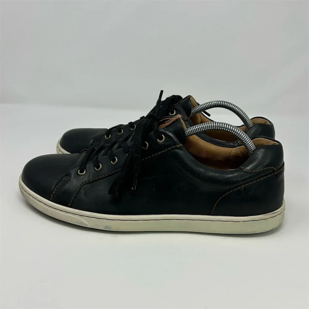 Born Allegheny Men's Sneakers Black Low Top Lace-Up Casual Shoes Size 10.5